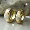 Creole 12x5mm Klappscharnier tricolor diamantiert 9Kt GOLD Produktbild-Vorschau 2