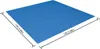 A blue square tarp is shown from a diagonal, slightly elevated angle against a white background. Dimensions are indicated by lines and text. Produktbild-Vorschau