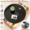 Rund Couchtisch Wohnzimmertisch mit RGB LED & 2 Schubladen Produktbild-Vorschau 6