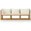 vidaXL 3-Sitzer-Gartensofa mit Auflage Creme Akazie Produktbild-Vorschau 4