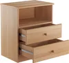A light wood nightstand with two drawers and an open shelf. Produktbild-Vorschau