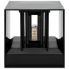 A black outdoor wall light with a clear glass enclosure and an LED bulb inside. Náhľad obrázku produktu