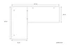 A technical drawing of an L-shaped desk with dimensions indicated. Produktbild-Vorschau