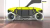 A cutaway view of a yellow and gray floor cleaner with a Kärcher logo in the upper right corner. Produktbild-Vorschau