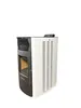 A white and gray pellet stove is shown against a white background. Náhľad obrázku produktu