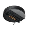 The underside of a black robot vacuum cleaner is shown against a white background. Produktbild-Vorschau