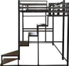 Lit mezzanine en métal avec escalier "LENA" - 140 x 190 cm Voir les images du produit 5