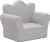 A light gray children's sofa with a crown-shaped backrest is shown against a white background. Produktbild-Vorschau