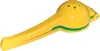 A yellow manual citrus juicer with green accents is shown against a white background. Produktbild-Vorschau