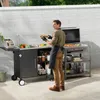 Edelstahl Grilltisch mit Spüle, mobile Outdoor Kücheninsel Produktbild-Vorschau 8