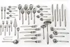 A collection of stainless steel cutlery arranged on a white background. Produktbild-Vorschau