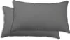 2er Set Kissenbezug Kissenhülle 40x80 cm grau Uni Produktbild-Vorschau 1