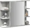 vidaXL Armadio a specchio per bagno grigio cemento Anteprima dell’immagine prodotto 2