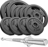 Hop-Sport 59kg Gusseisen Hantel-Set Langhantel Set  Produktbild-Vorschau 1
