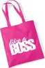 Huuraa Jutebeutel like a Boss Spruch 10 Liter Fuchsia Produktbild-Vorschau 1