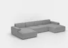 Wohnlandschaft U-Form CELES in Stoff Scala Schwarz Produktbild-Vorschau 4