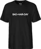 Huuraa Herren T-Shirt Bad Hair Day Schriftzug S Black Bio Produktbild-Vorschau 2