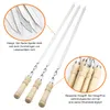 Lot de 10 brochettes en acier inoxydable, 55 cm, brochettes Voir les images du produit 3