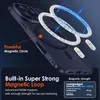 A dark blue phone case with magnetic rings and additional magnetic pieces shown. Produktbild-Vorschau