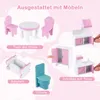 COSTWAY Puppenhaus aus Holz, Puppenstube mit Möbeln und Produktbild-Vorschau 7