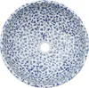 vidaXL Vasque à poser Blanc et Bleu Rond Ø41x14 cm Voir les images du produit 4