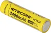 A yellow Nitecore 18650 rechargeable lithium battery is shown against a white background. Anteprima dell’immagine prodotto