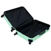 An open mint green hard-shell trolley with a black interior, shown on a white background. Anteprima dell’immagine prodotto