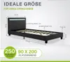 Juskys Polsterbett Paris 90 x 200 cm mit LED, Lattenrost & Produktbild-Vorschau 9