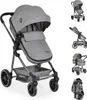 A collage of images showing a stroller from different angles and in different states. Produktbild-Vorschau
