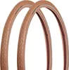 2x Brązowe, odporne na przebicie opony rowerowe Retro Style Podgląd zdjęcia produktu 3