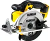 A DeWALT cordless circular saw is shown from a three-quarter angle against a white background. Produktbild-Vorschau