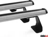 Two silver roof racks with black accents and black mounting brackets are shown against a white background. Náhľad obrázku produktu