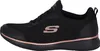 Side view of a black Skechers sneaker with rose gold accents. Produktbild-Vorschau