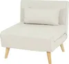 A single cream-colored armchair with a lumbar pillow is shown against a white background. Náhled obrázku produktu