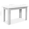 A white dining table with dimensions indicated by measurement lines and text. Náhled obrázku produktu