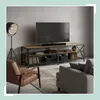 Meuble TV bas Relaxdays, 4 compartiments, étagère ouverte Voir les images du produit 5