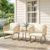 Outsunny Rattan Bistroset 3 teiligesGartenmöbel-Set mit 2 Produktbild-Vorschau 2