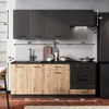Kuchyňská linka 200 cm - Grafit a Dub Artisan - s černou Náhled obrázku produktu 7