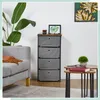Comodino Relaxdays, 4 cassetti in tessuto, metallo, effetto Anteprima dell’immagine prodotto 2