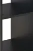 A close-up view of a black shelf unit. Voir les images du produit