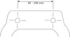 A diagram showing a measurement range for two holes. Produktbild-Vorschau