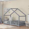 Dětská postel Sweiko borovice Postel 90x200cm s komínem a Náhled obrázku produktu 1