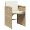 The Living Store 9-tlg. Garten-Essgruppe mit Kissen Beige Produktbild-Vorschau 5
