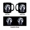 Sitzender Wolf im Mondschein Tasse in Schwarz Produktbild-Vorschau 4