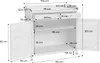 A diagram of a wooden cabinet with dimensions labeled. Anteprima dell’immagine prodotto