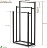 A diagram showing the dimensions of a black metal towel rack. Produktbild-Vorschau