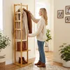 Relaxdays Stojak na ubrania z bambusa i MDF, wieszak na Podgląd zdjęcia produktu 3