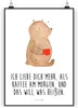 Mr. & Mrs. Panda Bild Bär Morgenkaffee DIN A4 - Weiß - Produktbild-Vorschau 1