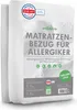 A white mattress protector is shown, folded and packaged. Produktbild-Vorschau