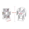 Two white Ferris wheel photo frames are shown with dimensions indicated by lines and text. Voir les images du produit